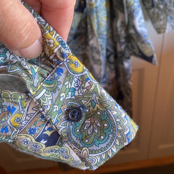 Magaschoni NWT Linen Collared Long Sleeve Button Cuff Tie-Wrap Midi Dress 8 - Picture 6 of 13